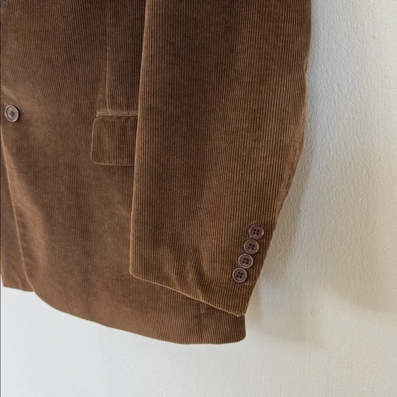 Saddlebred men’s dark brown corduroy double button blazer jacket size 44R